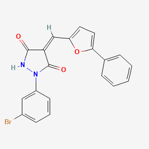 molecular formula C20H13BrN2O3 B3677795 1-(3-bromophenyl)-4-[(5-phenyl-2-furyl)methylene]-3,5-pyrazolidinedione 