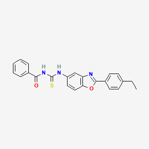 molecular formula C23H19N3O2S B3677797 N-({[2-(4-ethylphenyl)-1,3-benzoxazol-5-yl]amino}carbonothioyl)benzamide 