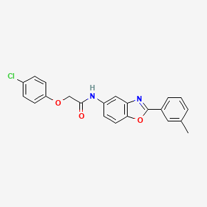 2-(4-chlorophenoxy)-N-[2-(3-methylphenyl)-1,3-benzoxazol-5-yl]acetamide