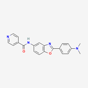 molecular formula C21H18N4O2 B3677810 N-{2-[4-(dimethylamino)phenyl]-1,3-benzoxazol-5-yl}isonicotinamide 