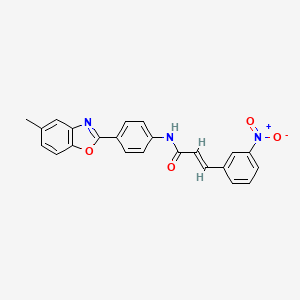 molecular formula C23H17N3O4 B3677817 N-[4-(5-methyl-1,3-benzoxazol-2-yl)phenyl]-3-(3-nitrophenyl)acrylamide 