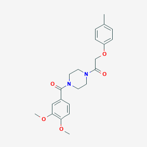 molecular formula C22H26N2O5 B367784 1-(3,4-Dimethoxybenzoyl)-4-[(4-methylphenoxy)acetyl]piperazine CAS No. 488088-62-6
