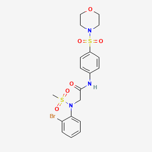 molecular formula C19H22BrN3O6S2 B3677840 N~2~-(2-bromophenyl)-N~2~-(methylsulfonyl)-N~1~-[4-(4-morpholinylsulfonyl)phenyl]glycinamide 