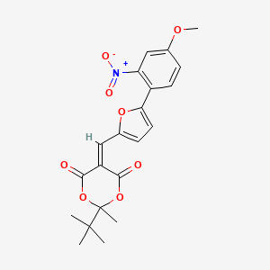 molecular formula C21H21NO8 B3677845 2-tert-butyl-5-{[5-(4-methoxy-2-nitrophenyl)-2-furyl]methylene}-2-methyl-1,3-dioxane-4,6-dione 