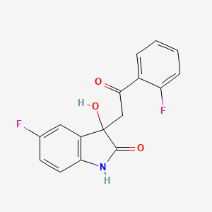 molecular formula C16H11F2NO3 B3677855 5-fluoro-3-[2-(2-fluorophenyl)-2-oxoethyl]-3-hydroxy-1,3-dihydro-2H-indol-2-one 