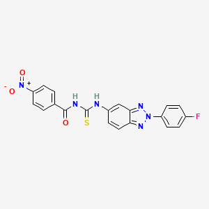 molecular formula C20H13FN6O3S B3677912 N-({[2-(4-fluorophenyl)-2H-1,2,3-benzotriazol-5-yl]amino}carbonothioyl)-4-nitrobenzamide 