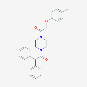 molecular formula C27H28N2O3 B367792 1-(Diphenylacetyl)-4-[(4-methylphenoxy)acetyl]piperazine CAS No. 423753-17-7