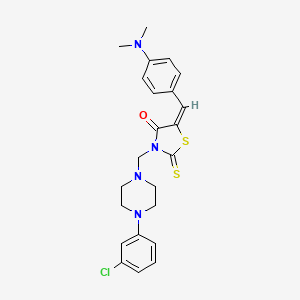 molecular formula C23H25ClN4OS2 B3677928 3-{[4-(3-chlorophenyl)-1-piperazinyl]methyl}-5-[4-(dimethylamino)benzylidene]-2-thioxo-1,3-thiazolidin-4-one 
