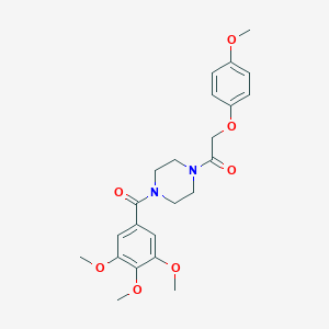 molecular formula C23H28N2O7 B367794 1-[(4-Methoxyphenoxy)acetyl]-4-(3,4,5-trimethoxybenzoyl)piperazine CAS No. 423738-22-1