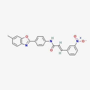 molecular formula C23H17N3O4 B3677940 N-[4-(6-methyl-1,3-benzoxazol-2-yl)phenyl]-3-(3-nitrophenyl)acrylamide 