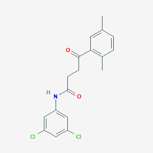 molecular formula C18H17Cl2NO2 B3677941 N-(3,5-dichlorophenyl)-4-(2,5-dimethylphenyl)-4-oxobutanamide 