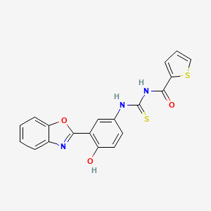 molecular formula C19H13N3O3S2 B3677955 N-({[3-(1,3-benzoxazol-2-yl)-4-hydroxyphenyl]amino}carbonothioyl)-2-thiophenecarboxamide 