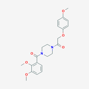 molecular formula C22H26N2O6 B367796 1-(2,3-Dimethoxybenzoyl)-4-[(4-methoxyphenoxy)acetyl]piperazine CAS No. 423746-09-2