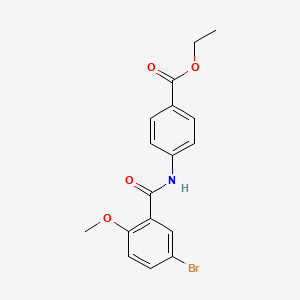 molecular formula C17H16BrNO4 B3677978 ethyl 4-[(5-bromo-2-methoxybenzoyl)amino]benzoate 