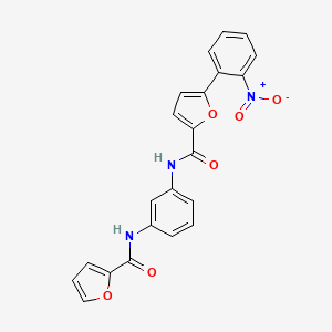 molecular formula C22H15N3O6 B3677989 N-[3-(2-furoylamino)phenyl]-5-(2-nitrophenyl)-2-furamide 