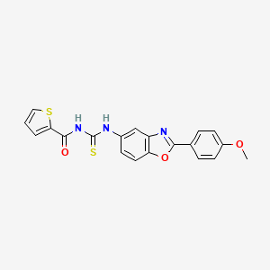 molecular formula C20H15N3O3S2 B3677997 N-({[2-(4-methoxyphenyl)-1,3-benzoxazol-5-yl]amino}carbonothioyl)-2-thiophenecarboxamide 