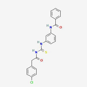 molecular formula C22H18ClN3O2S B3677999 N-{3-[({[(4-chlorophenyl)acetyl]amino}carbonothioyl)amino]phenyl}benzamide 