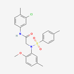 molecular formula C24H25ClN2O4S B3678014 N~1~-(3-chloro-4-methylphenyl)-N~2~-(2-methoxy-5-methylphenyl)-N~2~-[(4-methylphenyl)sulfonyl]glycinamide 