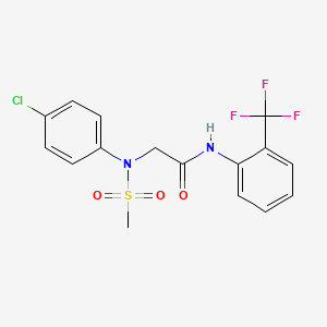 molecular formula C16H14ClF3N2O3S B3678023 N~2~-(4-chlorophenyl)-N~2~-(methylsulfonyl)-N~1~-[2-(trifluoromethyl)phenyl]glycinamide 