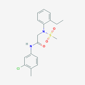 molecular formula C18H21ClN2O3S B3678035 N~1~-(3-chloro-4-methylphenyl)-N~2~-(2-ethylphenyl)-N~2~-(methylsulfonyl)glycinamide 