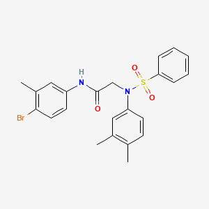 molecular formula C23H23BrN2O3S B3678048 N~1~-(4-bromo-3-methylphenyl)-N~2~-(3,4-dimethylphenyl)-N~2~-(phenylsulfonyl)glycinamide 