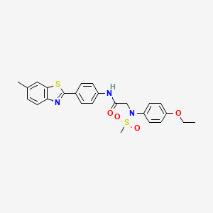 molecular formula C25H25N3O4S2 B3678069 N~2~-(4-ethoxyphenyl)-N~1~-[4-(6-methyl-1,3-benzothiazol-2-yl)phenyl]-N~2~-(methylsulfonyl)glycinamide 