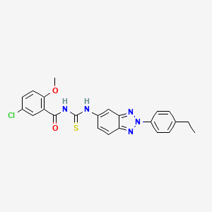 molecular formula C23H20ClN5O2S B3678071 5-chloro-N-({[2-(4-ethylphenyl)-2H-1,2,3-benzotriazol-5-yl]amino}carbonothioyl)-2-methoxybenzamide 