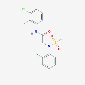 molecular formula C18H21ClN2O3S B3678076 N~1~-(3-chloro-2-methylphenyl)-N~2~-(2,4-dimethylphenyl)-N~2~-(methylsulfonyl)glycinamide 
