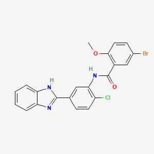molecular formula C21H15BrClN3O2 B3678080 N-[5-(1H-benzimidazol-2-yl)-2-chlorophenyl]-5-bromo-2-methoxybenzamide 