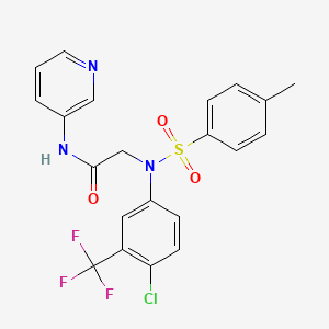 molecular formula C21H17ClF3N3O3S B3678099 N~2~-[4-chloro-3-(trifluoromethyl)phenyl]-N~2~-[(4-methylphenyl)sulfonyl]-N~1~-3-pyridinylglycinamide 