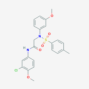 molecular formula C23H23ClN2O5S B3678100 N~1~-(3-chloro-4-methoxyphenyl)-N~2~-(3-methoxyphenyl)-N~2~-[(4-methylphenyl)sulfonyl]glycinamide 