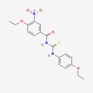 molecular formula C18H19N3O5S B3678114 4-ethoxy-N-{[(4-ethoxyphenyl)amino]carbonothioyl}-3-nitrobenzamide 