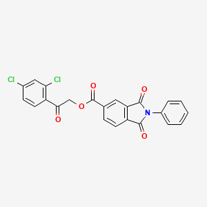 molecular formula C23H13Cl2NO5 B3678125 2-(2,4-dichlorophenyl)-2-oxoethyl 1,3-dioxo-2-phenyl-5-isoindolinecarboxylate 