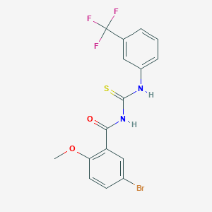 molecular formula C16H12BrF3N2O2S B3678131 5-bromo-2-methoxy-N-({[3-(trifluoromethyl)phenyl]amino}carbonothioyl)benzamide 