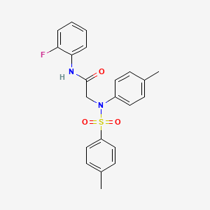 molecular formula C22H21FN2O3S B3678132 N~1~-(2-fluorophenyl)-N~2~-(4-methylphenyl)-N~2~-[(4-methylphenyl)sulfonyl]glycinamide 
