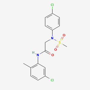 molecular formula C16H16Cl2N2O3S B3678142 N~1~-(5-chloro-2-methylphenyl)-N~2~-(4-chlorophenyl)-N~2~-(methylsulfonyl)glycinamide 