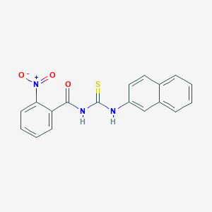 molecular formula C18H13N3O3S B3678143 N-[(2-naphthylamino)carbonothioyl]-2-nitrobenzamide 