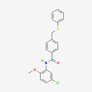 molecular formula C21H18ClNO2S B3678151 N-(5-chloro-2-methoxyphenyl)-4-[(phenylthio)methyl]benzamide 