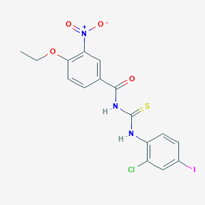 molecular formula C16H13ClIN3O4S B3678158 N-{[(2-chloro-4-iodophenyl)amino]carbonothioyl}-4-ethoxy-3-nitrobenzamide 