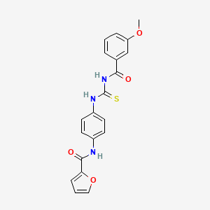 molecular formula C20H17N3O4S B3678161 N-[4-({[(3-methoxybenzoyl)amino]carbonothioyl}amino)phenyl]-2-furamide 