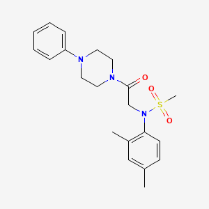 molecular formula C21H27N3O3S B3678169 N-(2,4-dimethylphenyl)-N-[2-oxo-2-(4-phenyl-1-piperazinyl)ethyl]methanesulfonamide 
