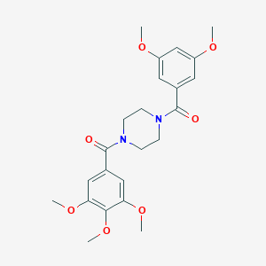 molecular formula C23H28N2O7 B367817 (3,5-Dimethoxyphenyl){4-[(3,4,5-trimethoxyphenyl)carbonyl]piperazin-1-yl}methanone CAS No. 498535-44-7