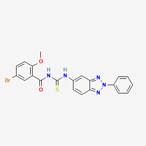 molecular formula C21H16BrN5O2S B3678171 5-bromo-2-methoxy-N-{[(2-phenyl-2H-1,2,3-benzotriazol-5-yl)amino]carbonothioyl}benzamide 
