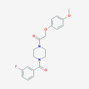 molecular formula C20H21FN2O4 B367818 1-(3-Fluorobenzoyl)-4-[(4-methoxyphenoxy)acetyl]piperazine CAS No. 423750-27-0