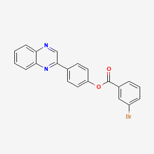 molecular formula C21H13BrN2O2 B3678199 4-(2-quinoxalinyl)phenyl 3-bromobenzoate 