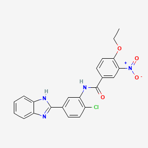 molecular formula C22H17ClN4O4 B3678203 N-[5-(1H-benzimidazol-2-yl)-2-chlorophenyl]-4-ethoxy-3-nitrobenzamide 