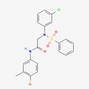molecular formula C21H18BrClN2O3S B3678223 N~1~-(4-bromo-3-methylphenyl)-N~2~-(3-chlorophenyl)-N~2~-(phenylsulfonyl)glycinamide 