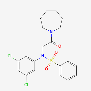 molecular formula C20H22Cl2N2O3S B3678225 N-[2-(1-azepanyl)-2-oxoethyl]-N-(3,5-dichlorophenyl)benzenesulfonamide 