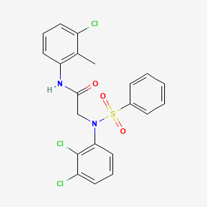 molecular formula C21H17Cl3N2O3S B3678250 N~1~-(3-chloro-2-methylphenyl)-N~2~-(2,3-dichlorophenyl)-N~2~-(phenylsulfonyl)glycinamide 