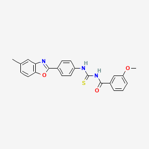 molecular formula C23H19N3O3S B3678259 3-methoxy-N-({[4-(5-methyl-1,3-benzoxazol-2-yl)phenyl]amino}carbonothioyl)benzamide 